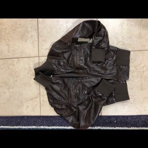 Brown leather jacket